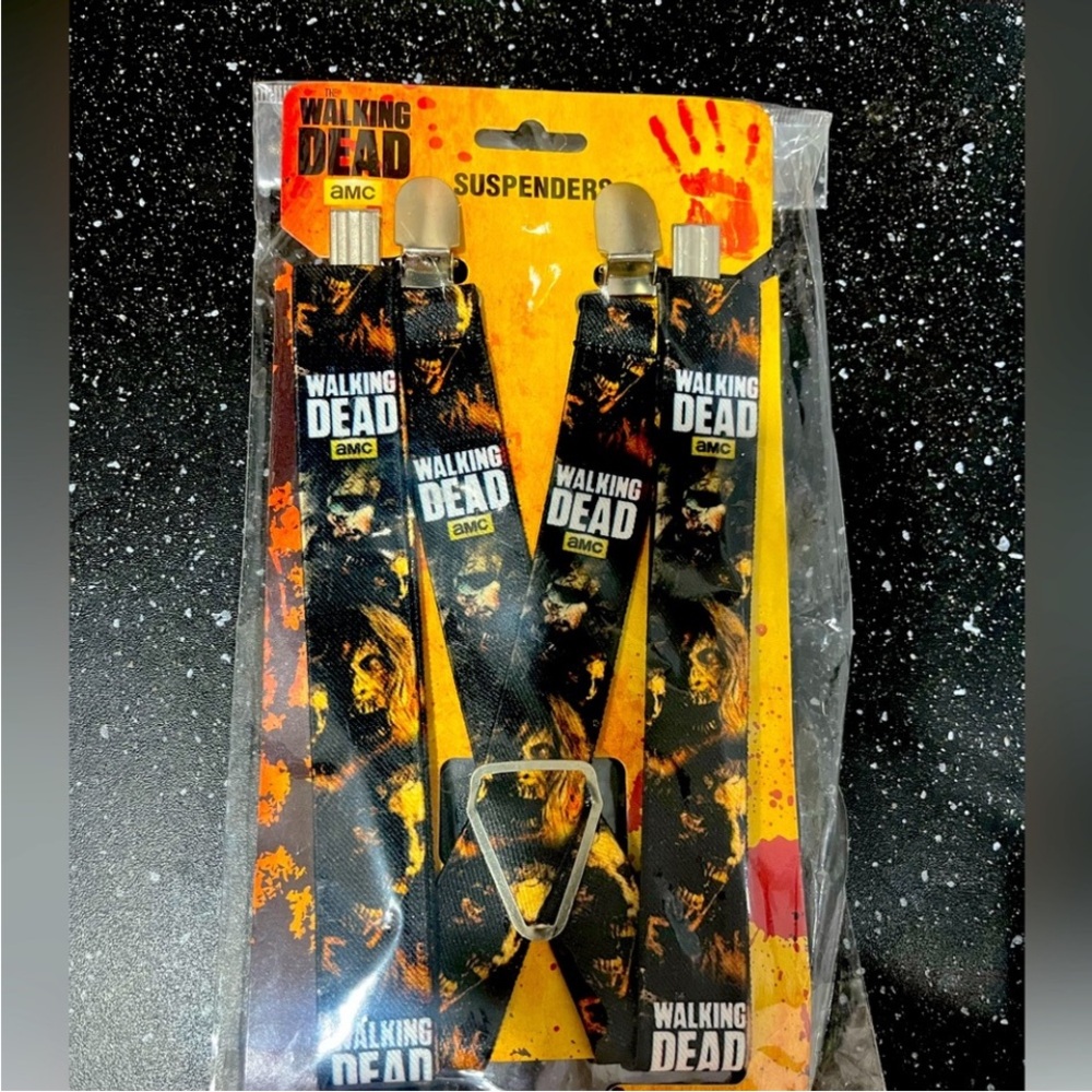 Buckle-Down Walking Dead Suspenders - Black and Orange